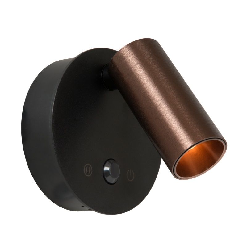 Brun genopladelig væglampe modern, Toni, 2W, 2700-4000K, med touch lysdæmper Brun genopladelig væglampe modern, Toni, 2W, 2700-4000K, med touch lysdæmper