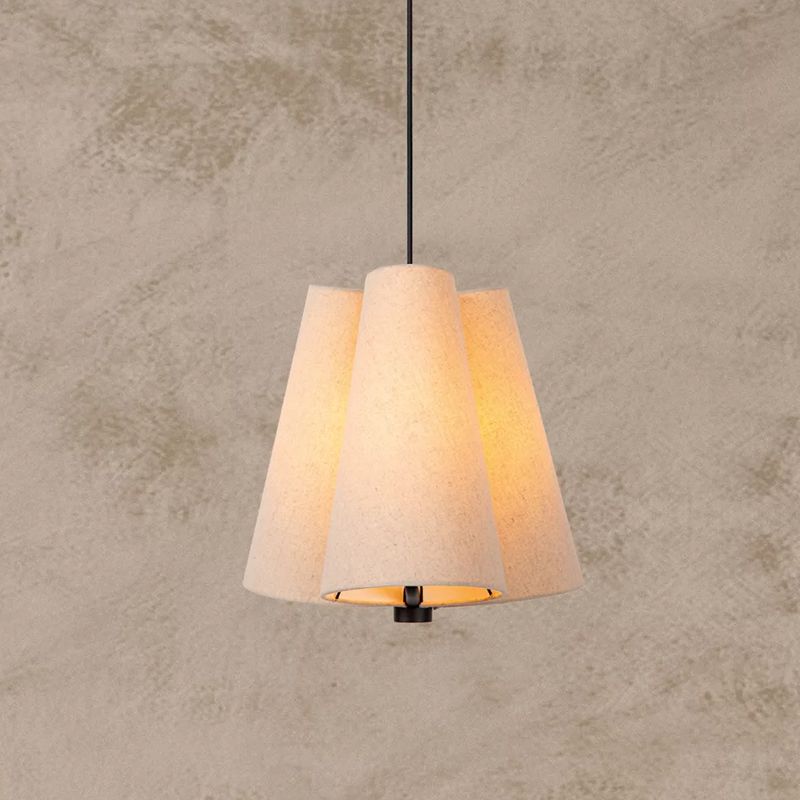 Beige pendler lampe stof, Gregory