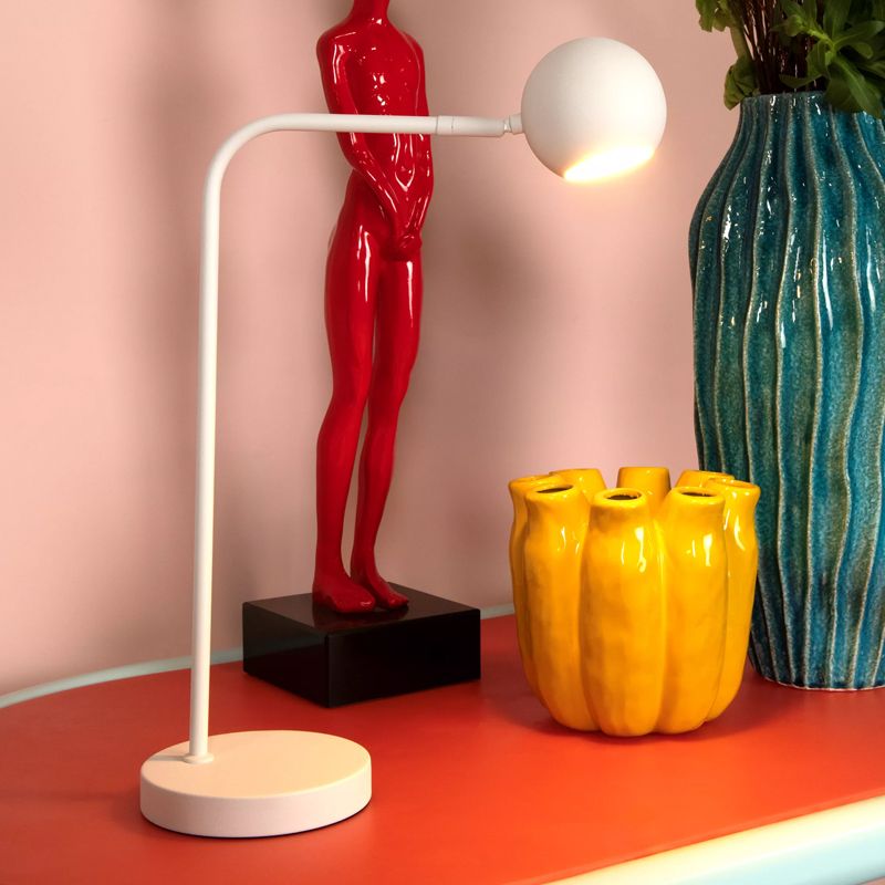 Hvid genopladelig bordlampe modern, Comet, 3W, 2700K LED, med touch lysdæmper