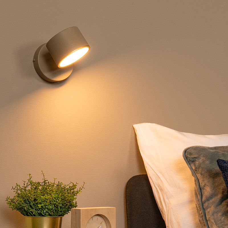 Taupe væglampe modern, Gian, 9W, 2700K LED Taupe væglampe modern, Gian, 9W, 2700K LED