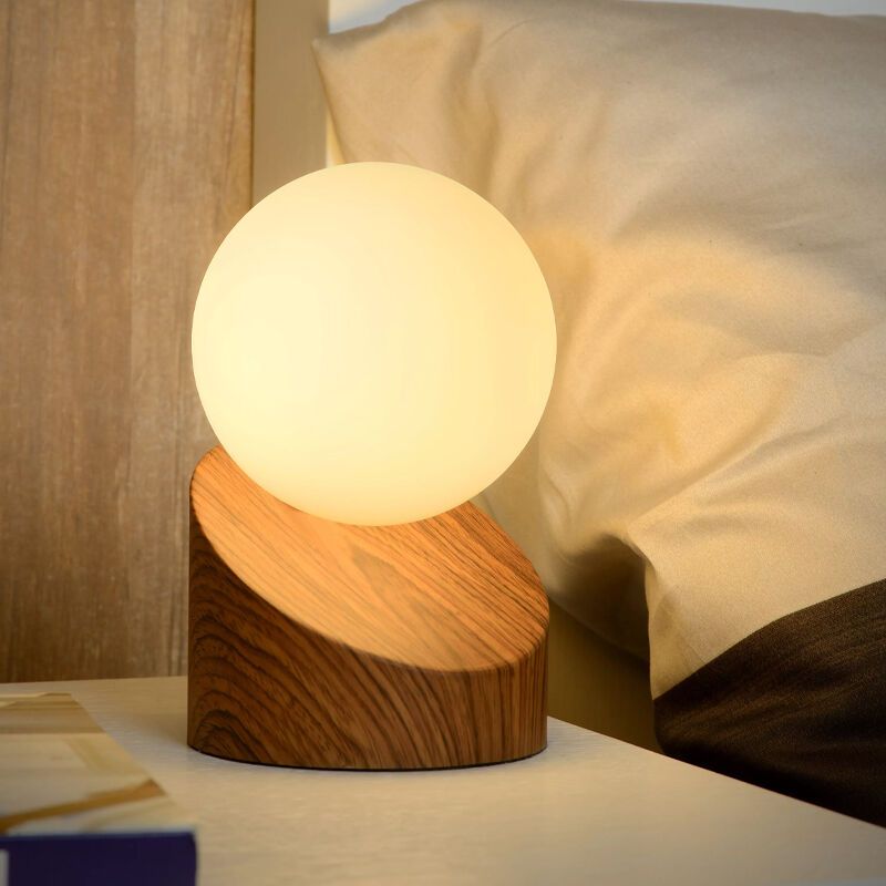 Brun bordlampe modern, Len, med brytare