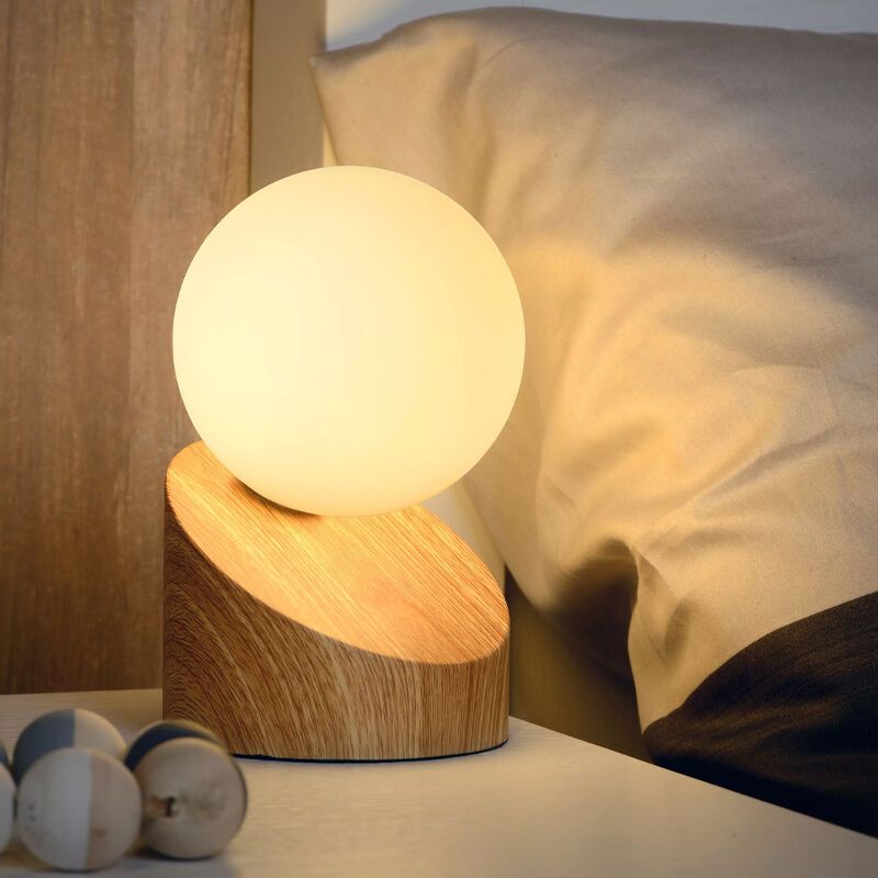 Brun bordlampe modern, Len, med brytare