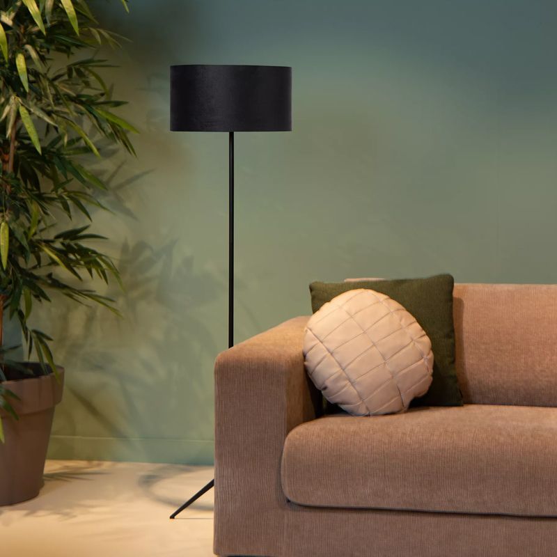Sort gulv lampe modern, Tondo, med brytare