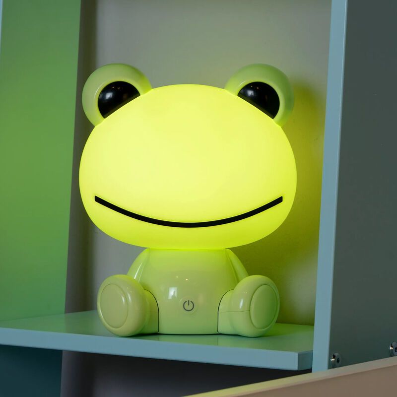 Grøn bordlampe til børneværelse, Dodo Frog, 3W, 4000K LED