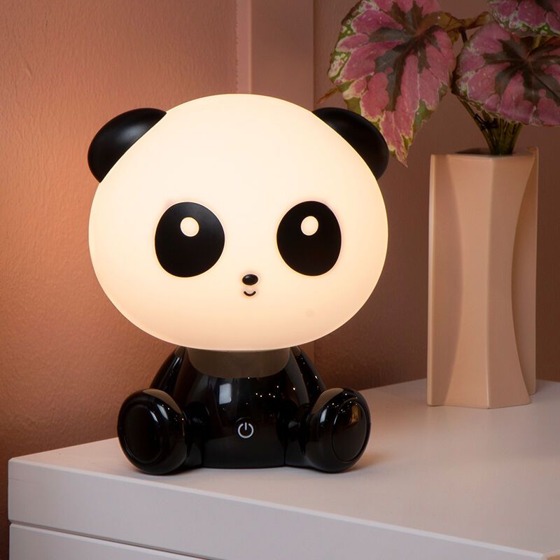 Sort bordlampe til børneværelse, Dodo Panda, 3W, 4000K LED