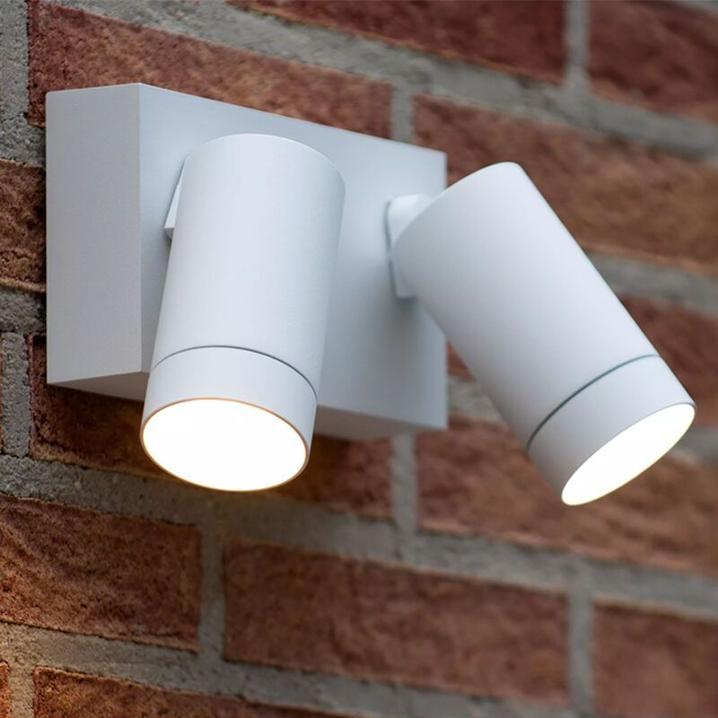 Hvid udendørs væglampe med bevægelsessensor modern, Taylor, IP54