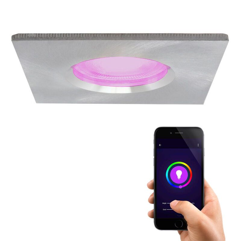 Modern smart indbygningsspot krom, Jule, IP65, 4,5W, RGBW Modern smart indbygningsspot krom, Jule, IP65, 4,5W, RGBW