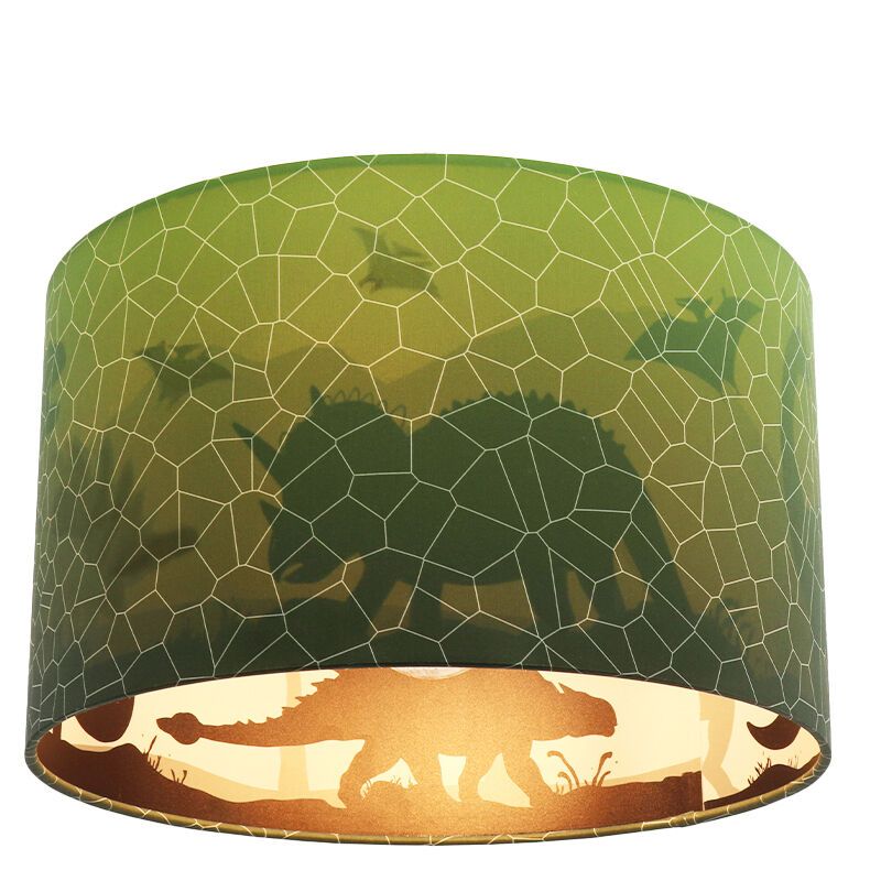 Modern loftlampe til børneværelse grøn, Dino
