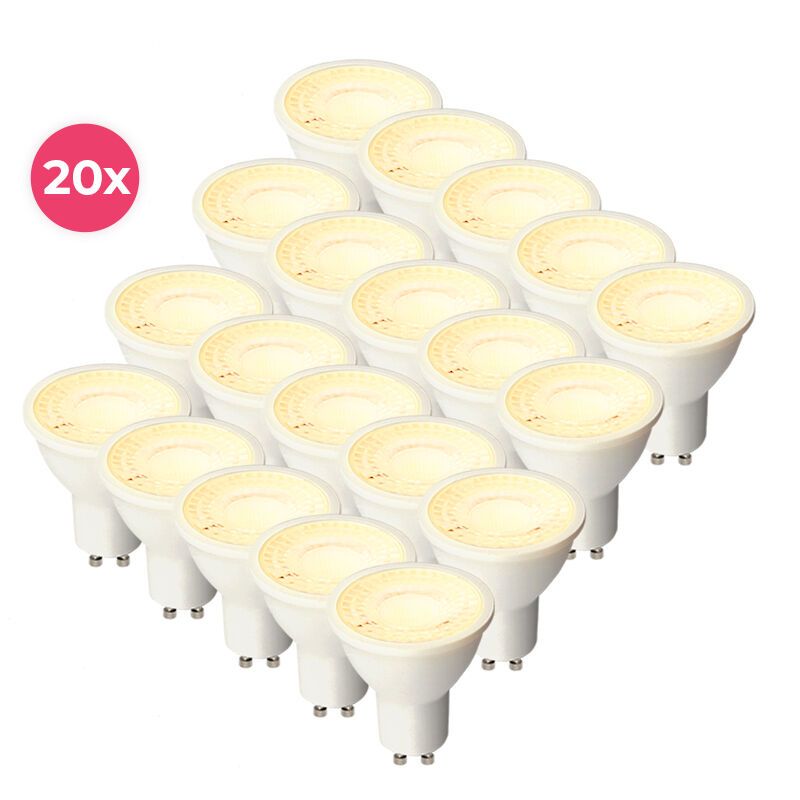 20-pak Dæmpbar hvid GU10 LED pære Antonie, 5w, varm hvid 20-pak Dæmpbar hvid GU10 LED pære Antonie, 5w, varm hvid
