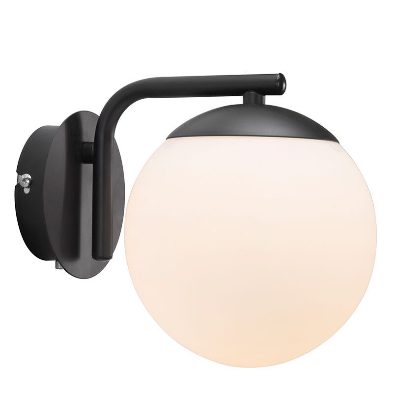 Sort væglampe design, Grant, med brytare