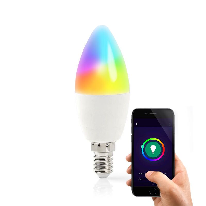 E14 Wifi Smart LED pære, alle farver og varm hvid