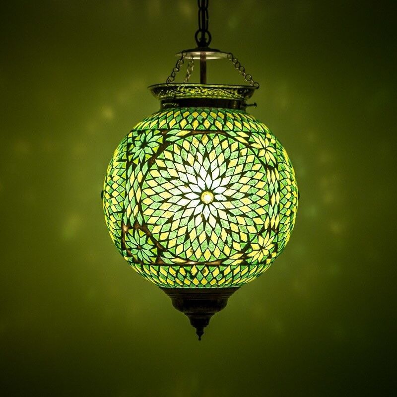 Grøn orientalsk pendler lampe mosaik, Aziza