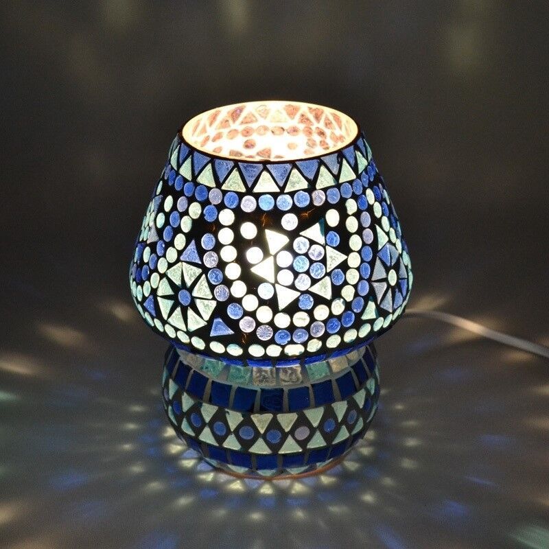 Blå orientalsk bordlampe mosaik, Rachel