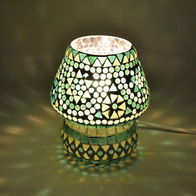 Grøn orientalsk bordlampe mosaik, Rachel