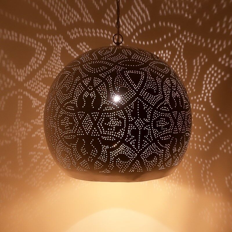 Hvid orientalsk pendler lampe filigran, Alyssa Hvid orientalsk pendler lampe filigran, Alyssa