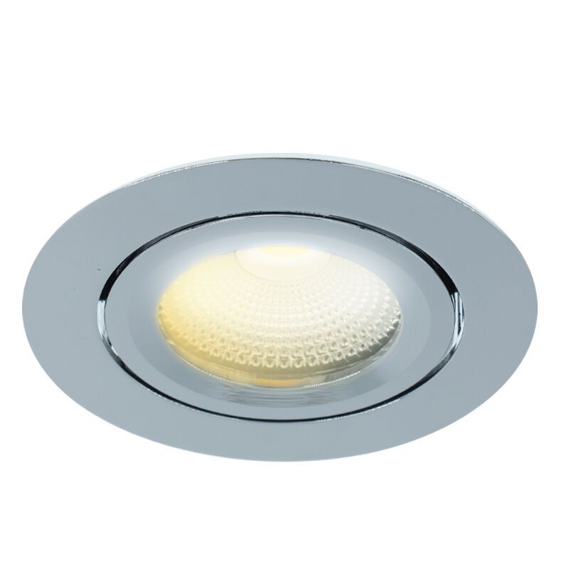 Krom indbygningsspot aluminium, Wimke, 5W, dim to warm LED, IP44