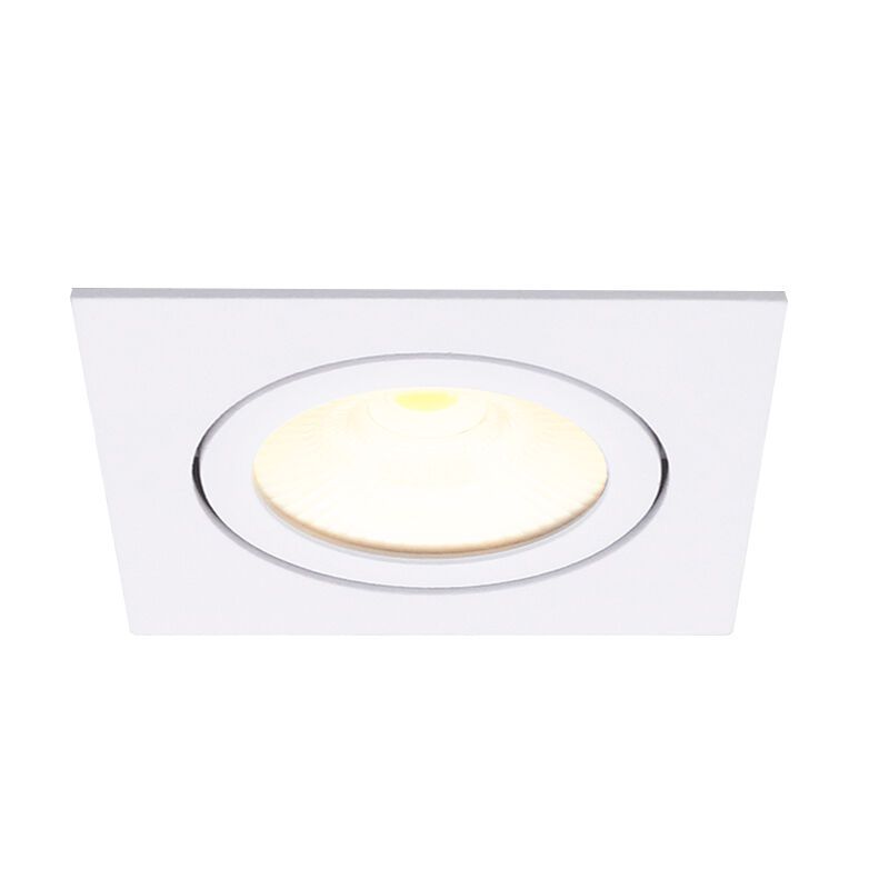 Hvid indbygningsspot aluminium, Laom, 6W, 2700K LED, IP22