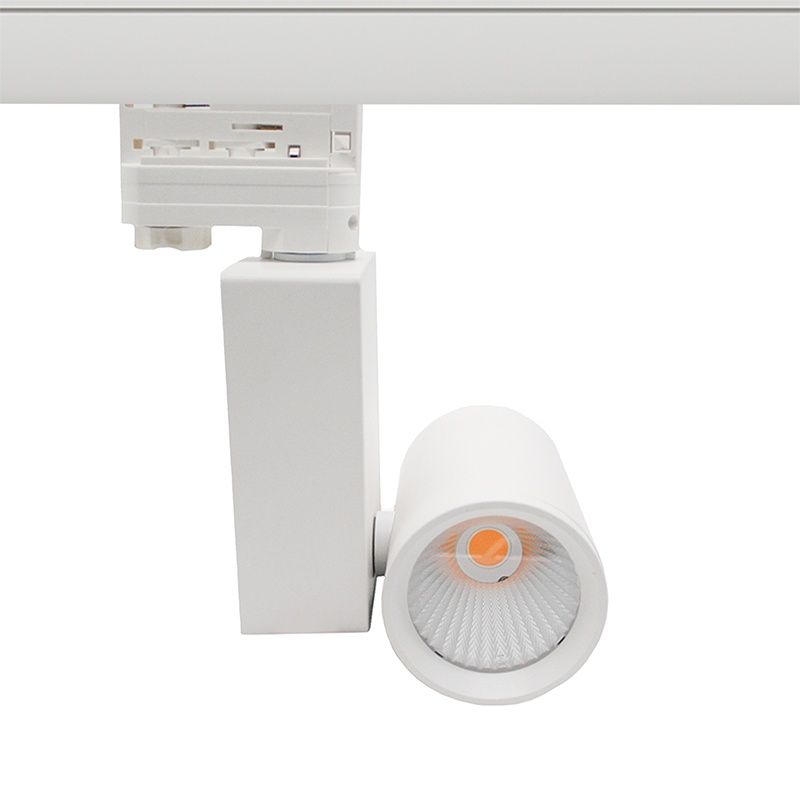 Hvid 3-faset skinnespot Deena, 38W, 3000K, Pro
