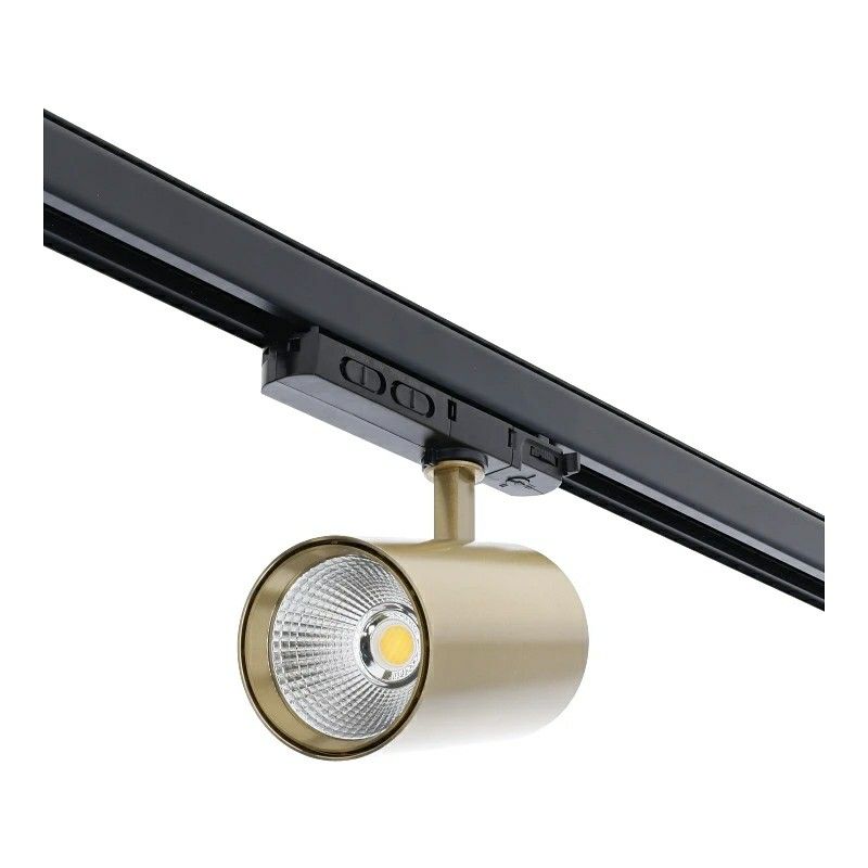 Messing 3-faset spotlight Rozina, 10W/20W/30W, hvid afbryder, dæmpbar, Pro