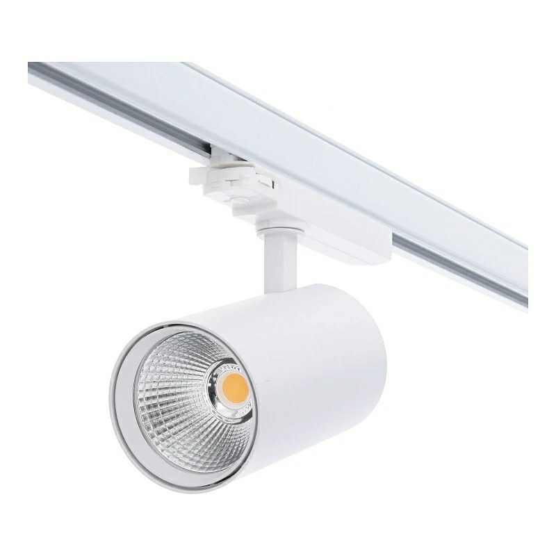 Hvid 3-faset skinnesystem spotlight aluminium, Rozina, 10W/20W/30W, hvid LED med afbryder