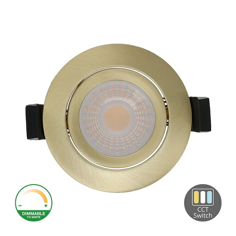 Messing downlight aluminium, Maite, 7W, white switch LED, IP65