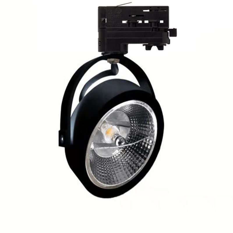 Sort 3-faset skinnespot Tirsa, 12W, dæmpet-til-varm, Pro