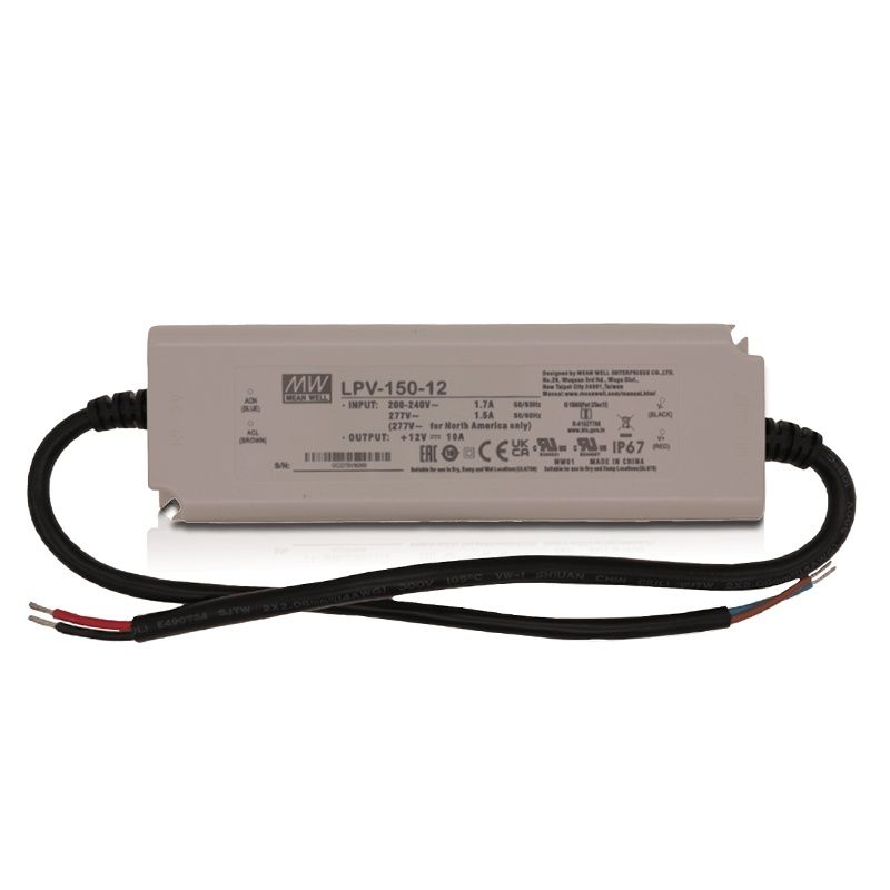 12V MeanWell LED-driver, 150W, IP67 12V MeanWell LED-driver, 150W, IP67