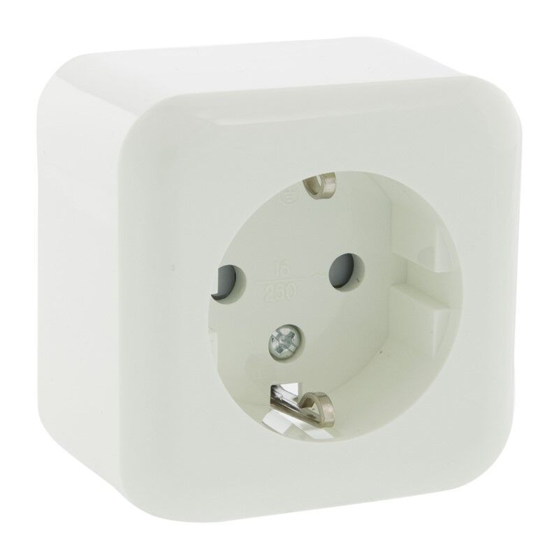 Exin Exo-fatning, overflademonteret, enkelt, beskyttelsesleder, polarhvid