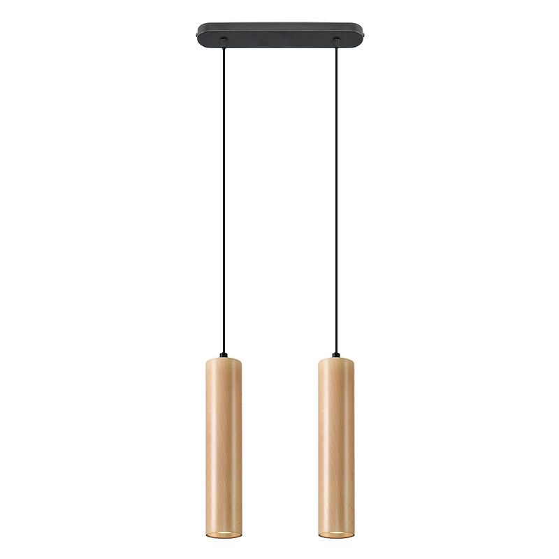 Træ pendler lampe brun, Francina