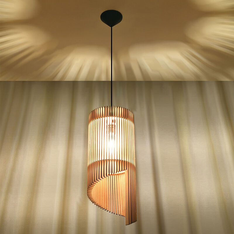 Træ pendler lampe brun, Guiseppe Træ pendler lampe brun, Guiseppe