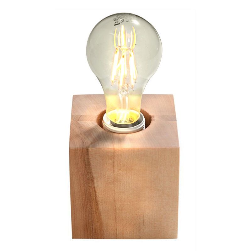 Træ bordlampe brun, Anniko