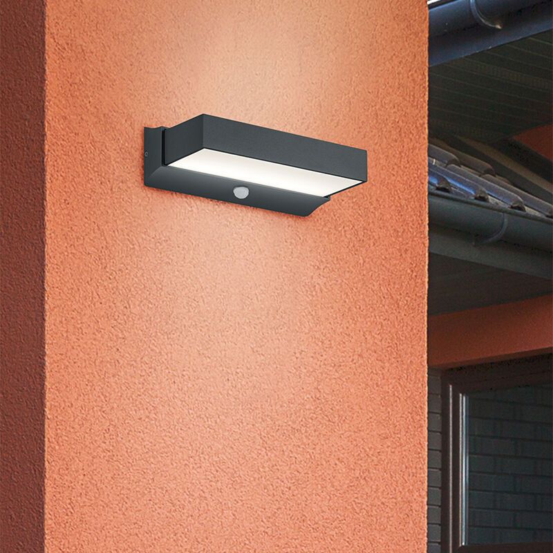 Antracit udendørslampe modern, Sejet, 11W, 3000K LED, IP54 Antracit udendørslampe modern, Sejet, 11W, 3000K LED, IP54