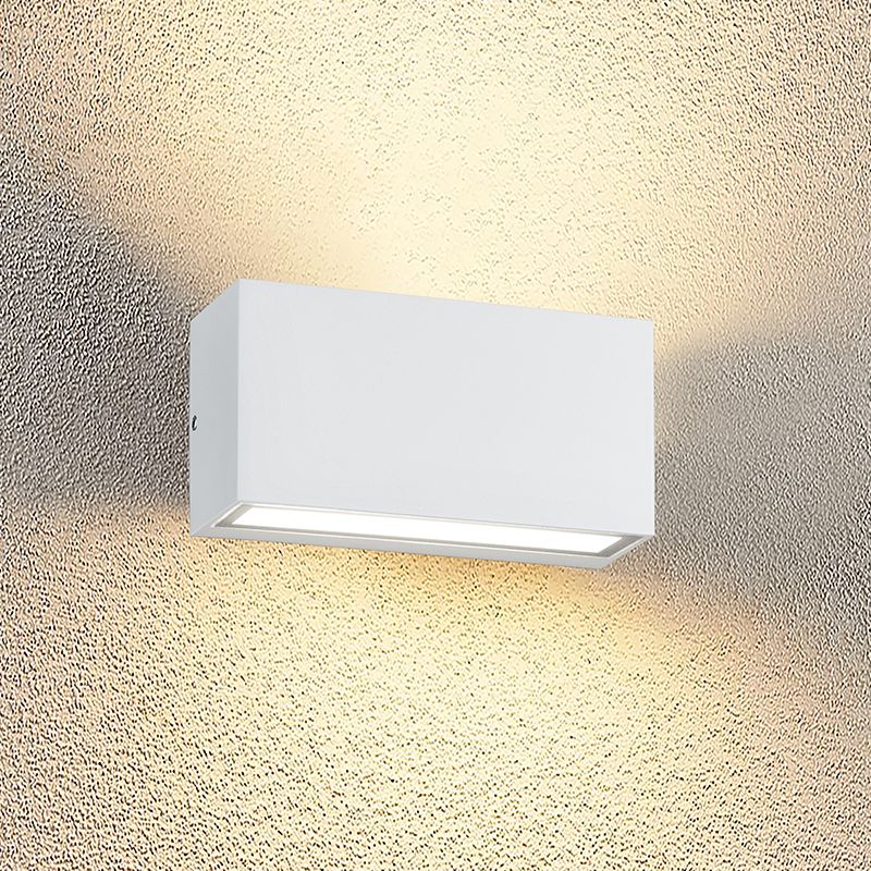 Hvid udendørslampe modern, Seby, 10W, 3000K LED, IP65 Hvid udendørslampe modern, Seby, 10W, 3000K LED, IP65