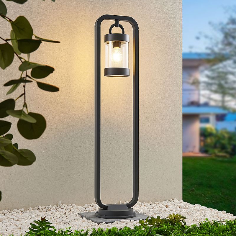 Antracit udendørslampe gulvlampe med skumringssensor modern, Sambesi, IP44
