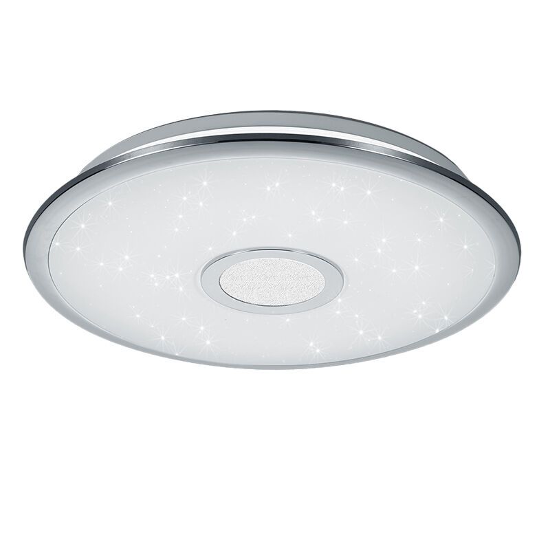Krom plafond plast, Yailee, 30W, varm til kold hvid justerbar LED, med fjärrkontroll