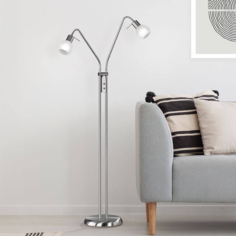Nikkel gulv lampe modern, Benita, med brytare Nikkel gulv lampe modern, Benita, med brytare