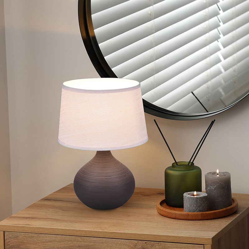Keramik bordlampe brun, Yesha, med brytare