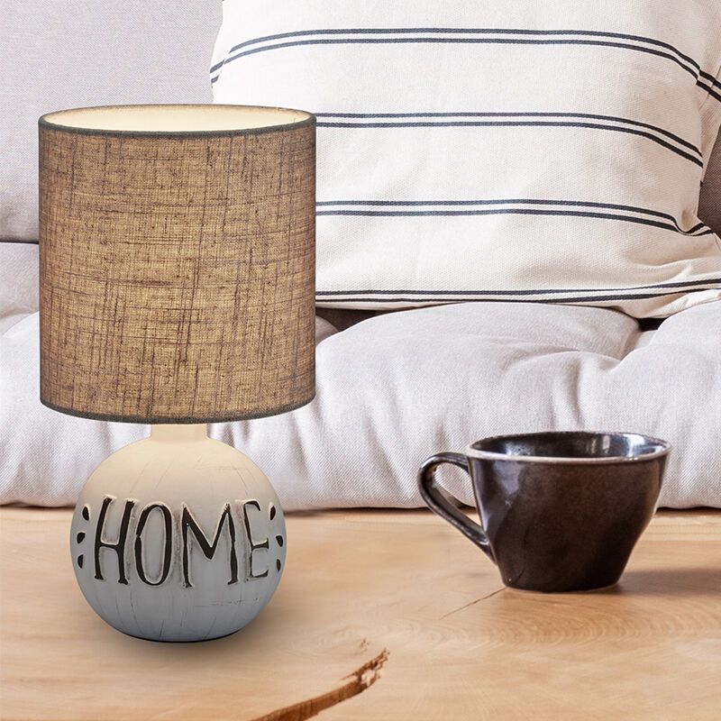 Keramik bordlampe hvid, Mosh, med brytare Keramik bordlampe hvid, Mosh, med brytare