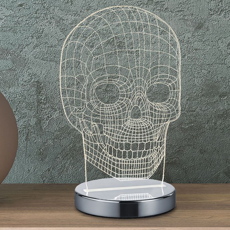 Krom bordlampe design, Berjan, 7W, varm til kold hvid justerbar LED, med brytare