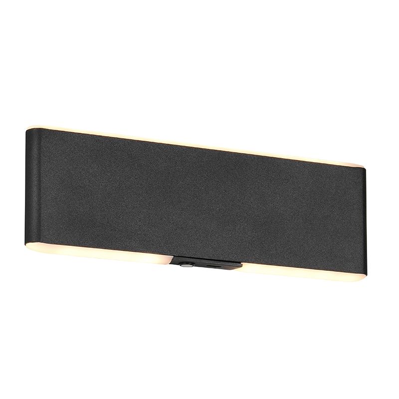 Sort up down væglampe modern, Zwier, 2W, varm til kold hvid justerbar LED, med brytare