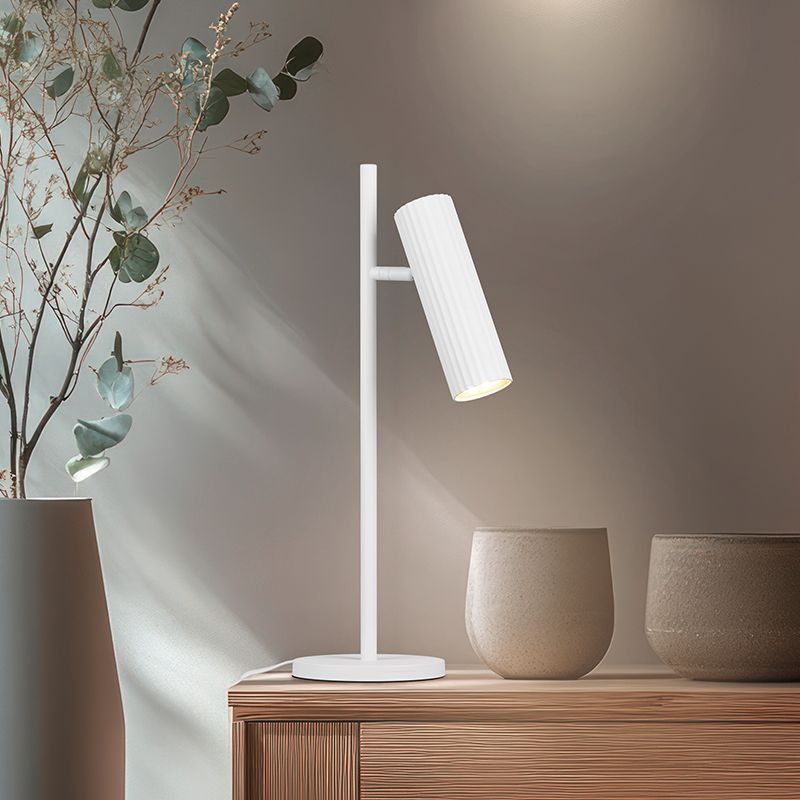 Hvid bordlampe modern, Sieb, med brytare