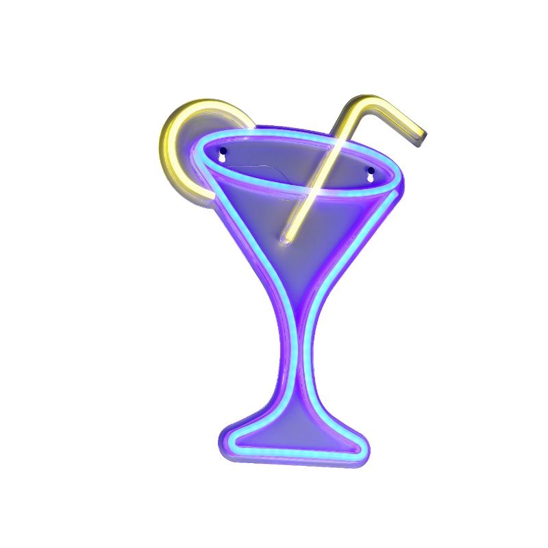 Gennemsigtig væglampe plast, Cheers, 5W, blå LED, med brytare