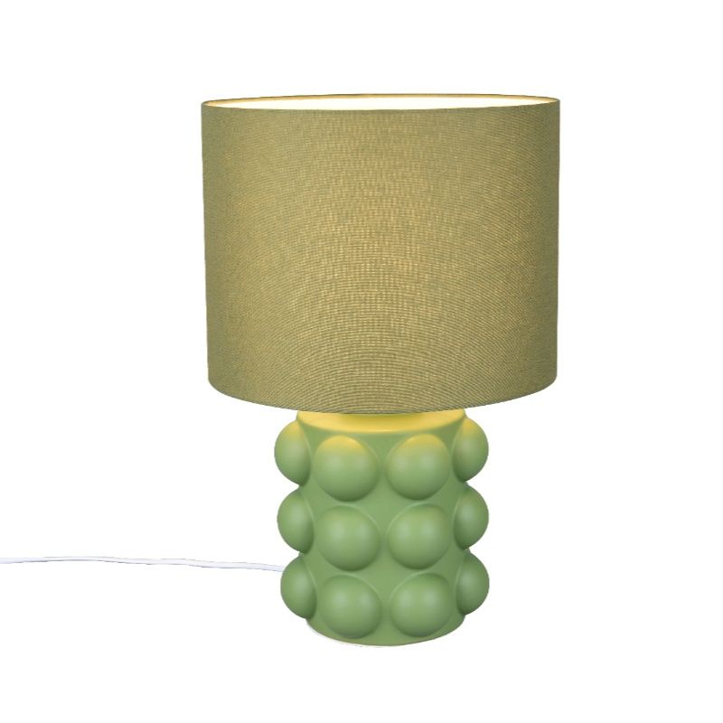 Keramik bordlampe grøn, Cihad, med brytare