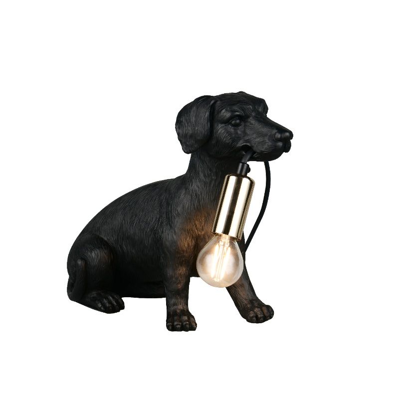 Sort bordlampe plast, Doggo