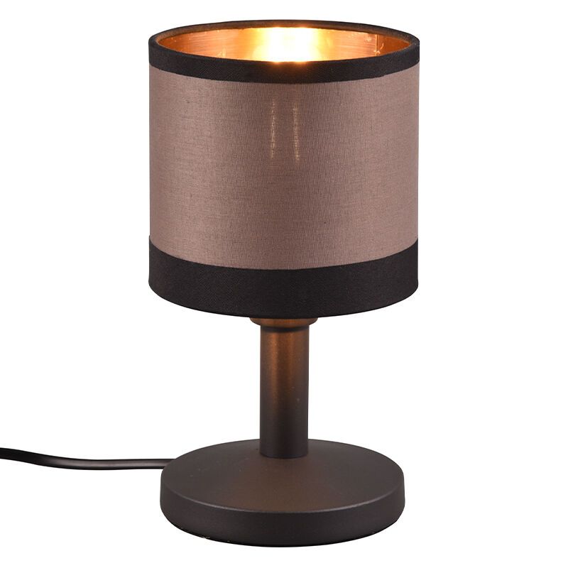 Taupe bordlampe modern, Denley, med brytare Taupe bordlampe modern, Denley, med brytare