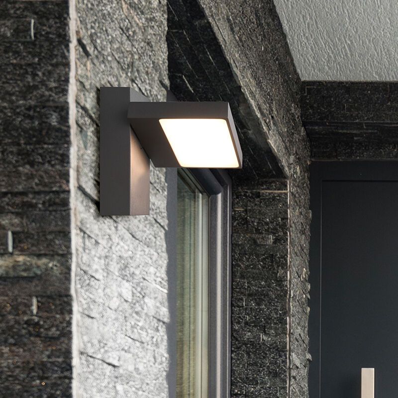 Antracit udendørslampe modern, Tabita, 8W, 3000K LED, IP54 Antracit udendørslampe modern, Tabita, 8W, 3000K LED, IP54