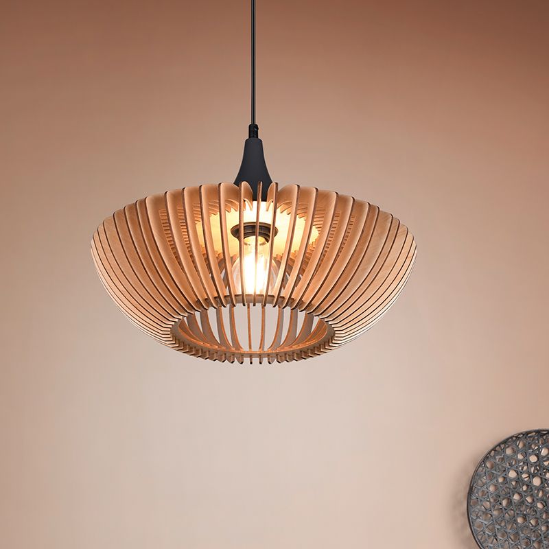 Træ pendler lampe brun, Mirjan