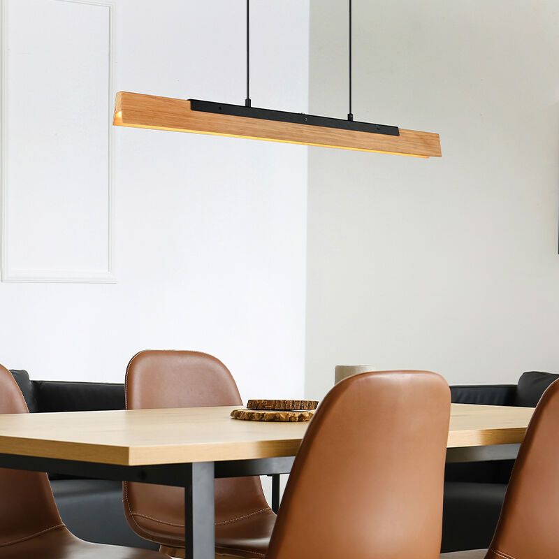 Træ pendler lampe brun, Neville, 25W, 3000K LED, 3 trins lysdæmper