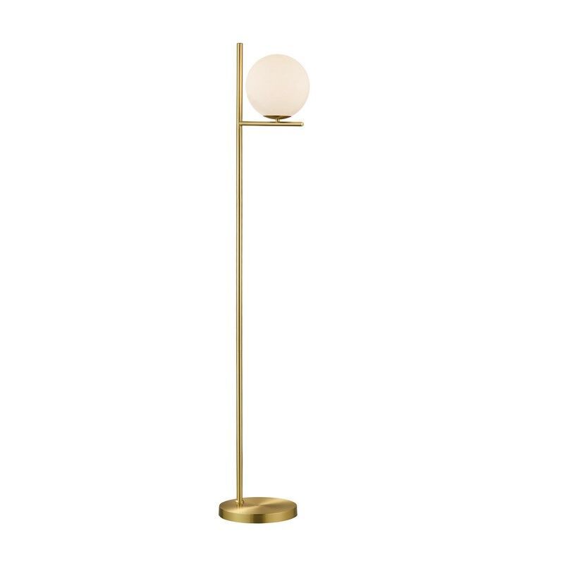 Messing gulv lampe modern, Silkis, med brytare Messing gulv lampe modern, Silkis, med brytare