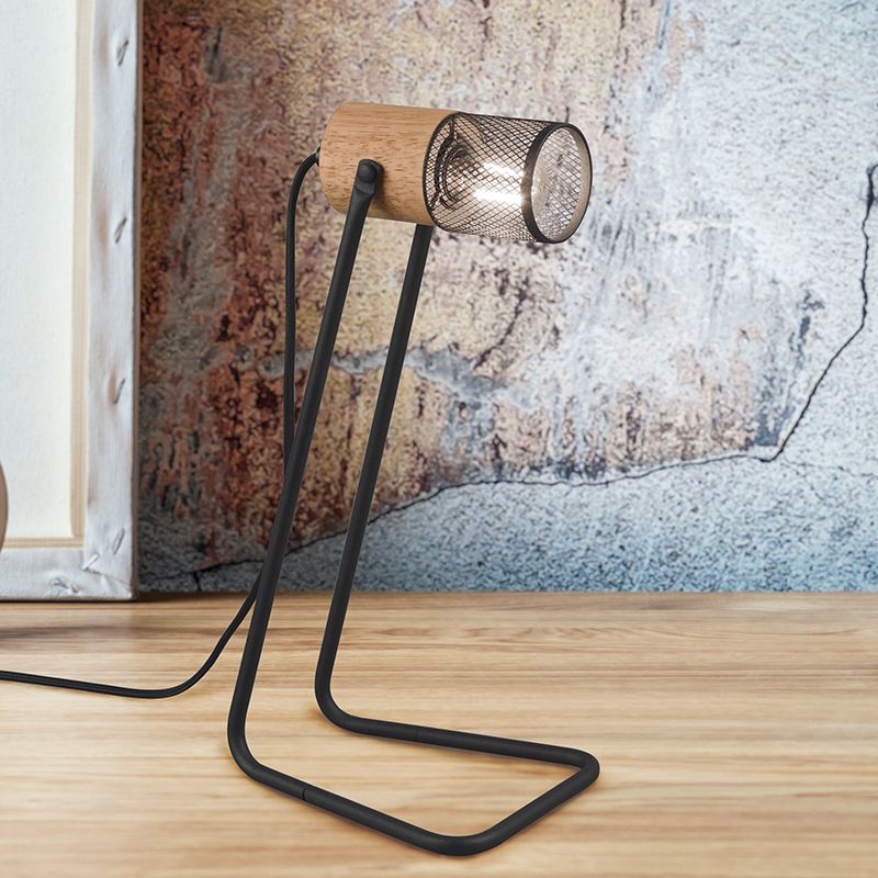 Sort bordlampe vintage, Jessica, med brytare